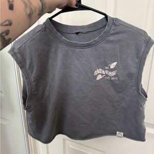 Gray Crazy Wave Sleeveless Crop Top